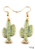 Boho Earrings, RH Dangle Earrings, Green Cactus